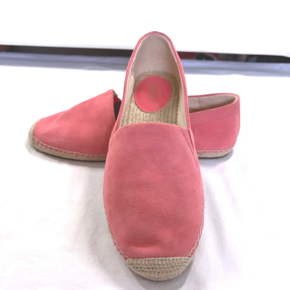 Michael Kors Pink Suede Leather Espadrille Flats Slip On Shoes V019B Womens 10M
